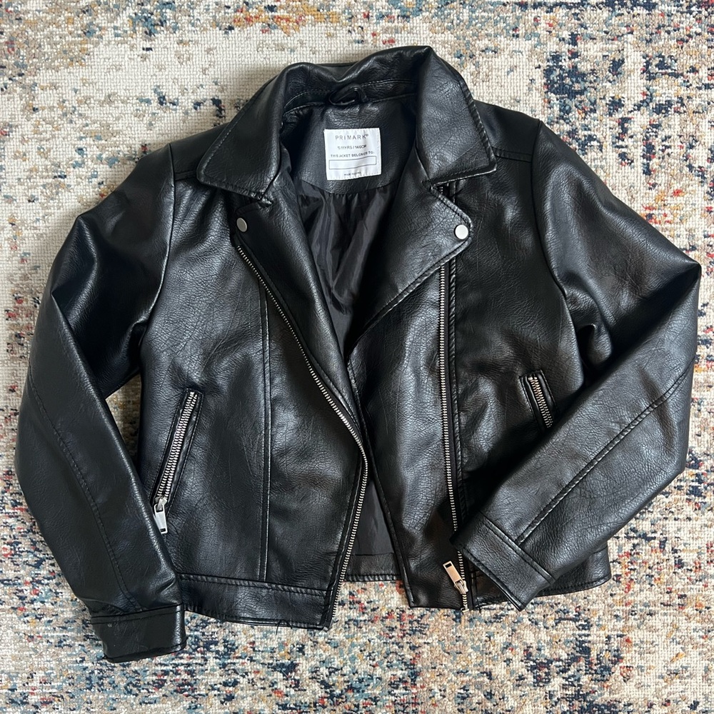 Primark Black Kids Faux Leather Jacket